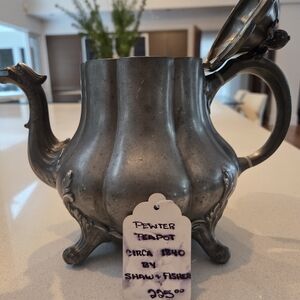 Shaw & Fisher Pewter Teapot